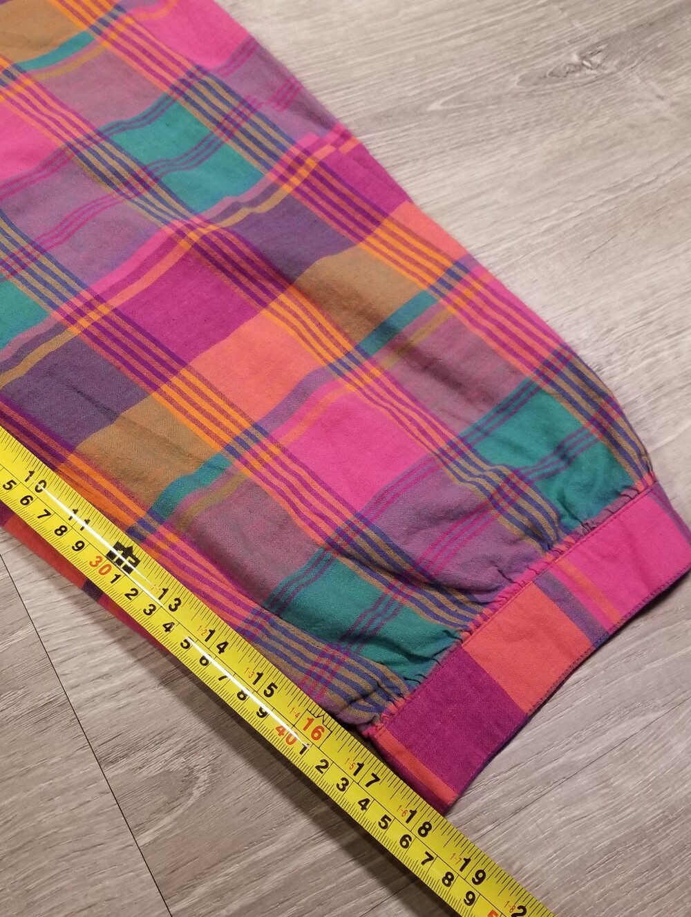 Vintage 80s Izod Lacoste Plaid Madras Cropped Barrel Leg Pants Womens Size 6 - Picture 8 of 8